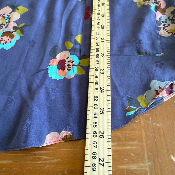 Rebecca Taylor Long Sleeve Floral Blouse 6 Silk Blend Feminine Purple Elegant - Picture 9 of 9